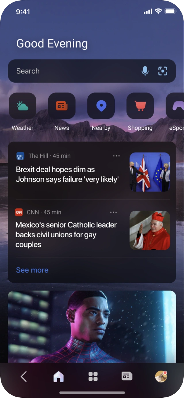 Visual search inside Microsoft Start.