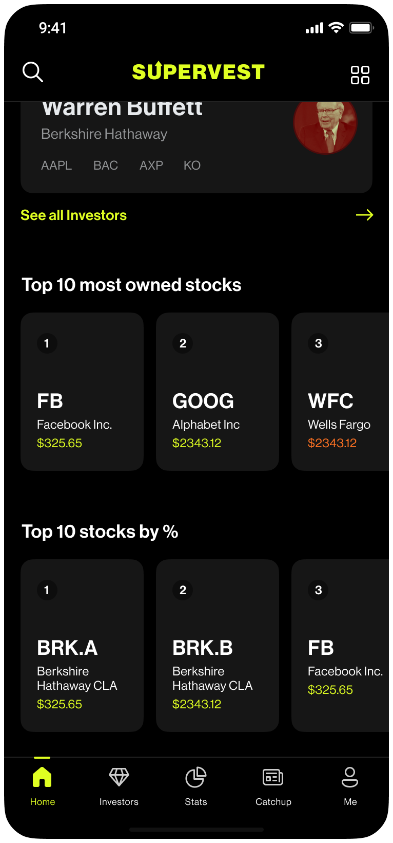 Portfolio updates screen two