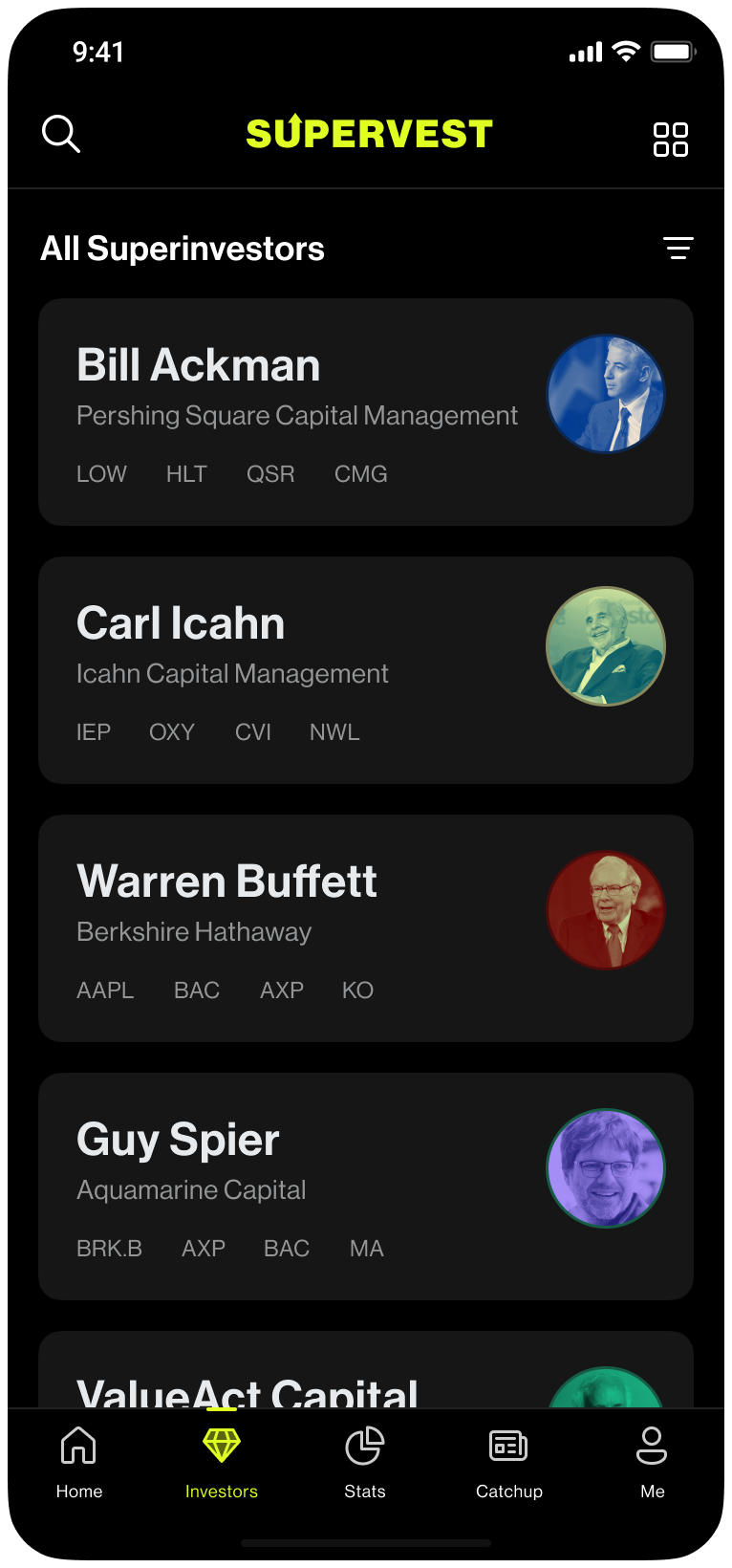 Investor list