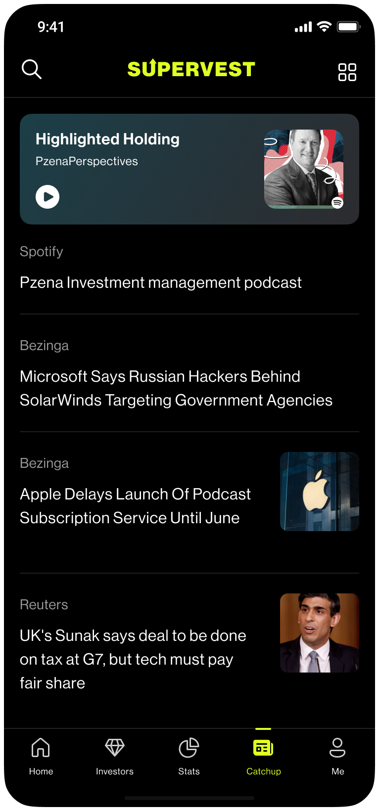 News feed screen two