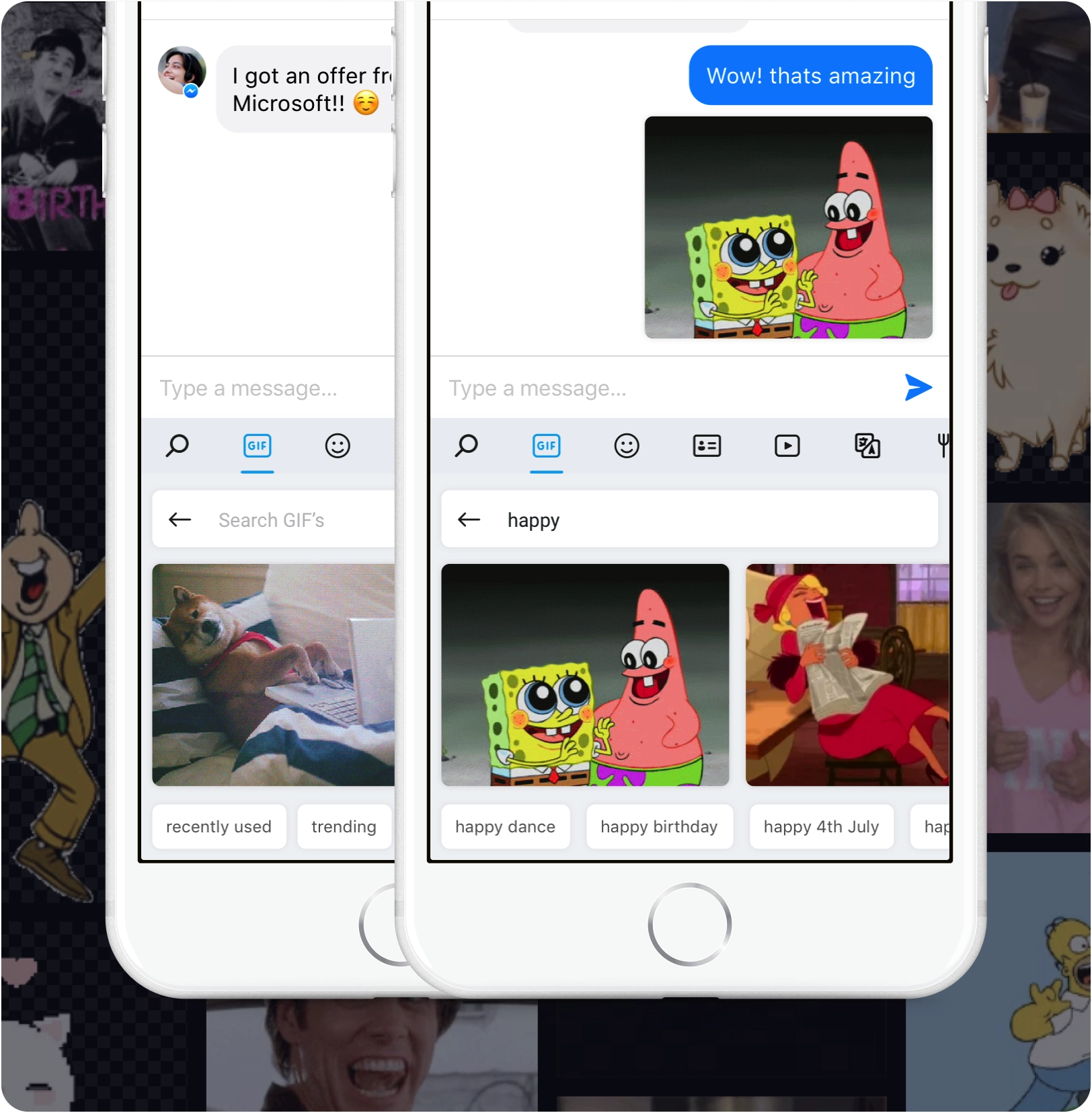 Searching GIFs inside the keyboard