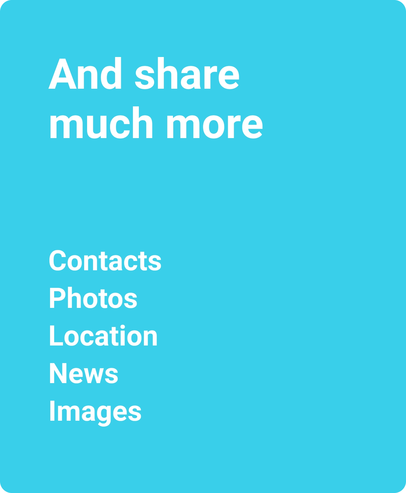 More sharing categories