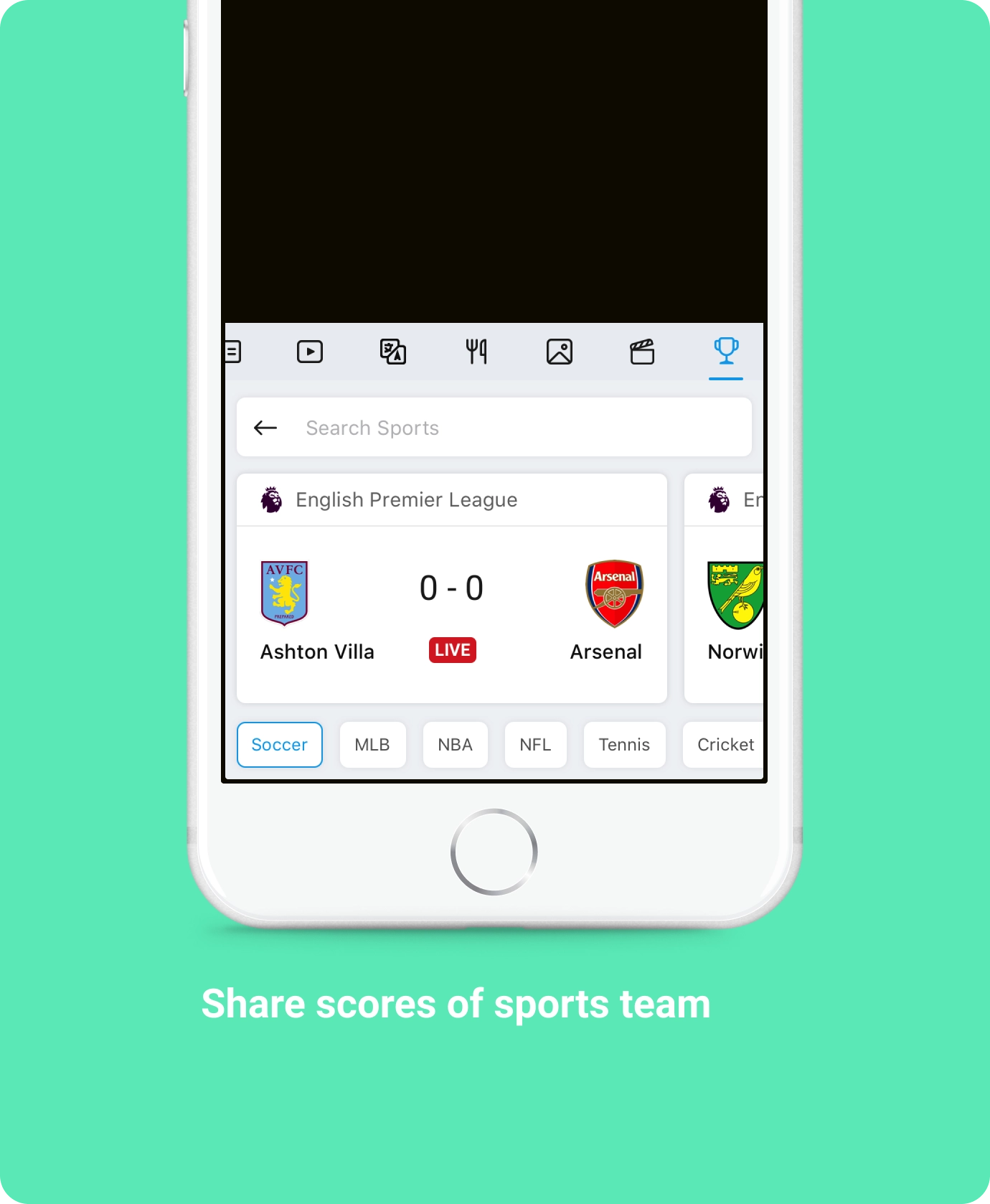 Sharing sports scores from the keyboard