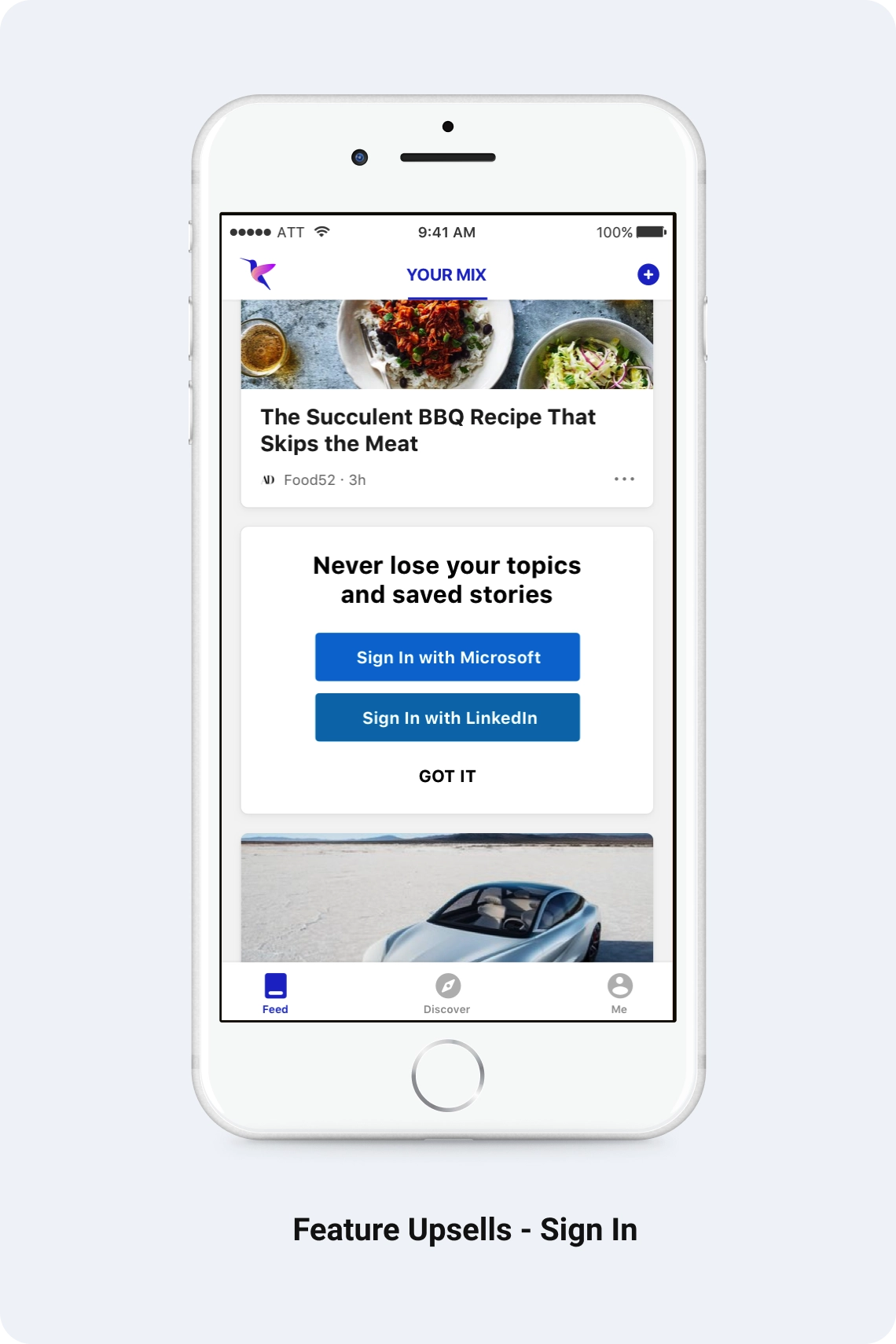 Sign-in upsell