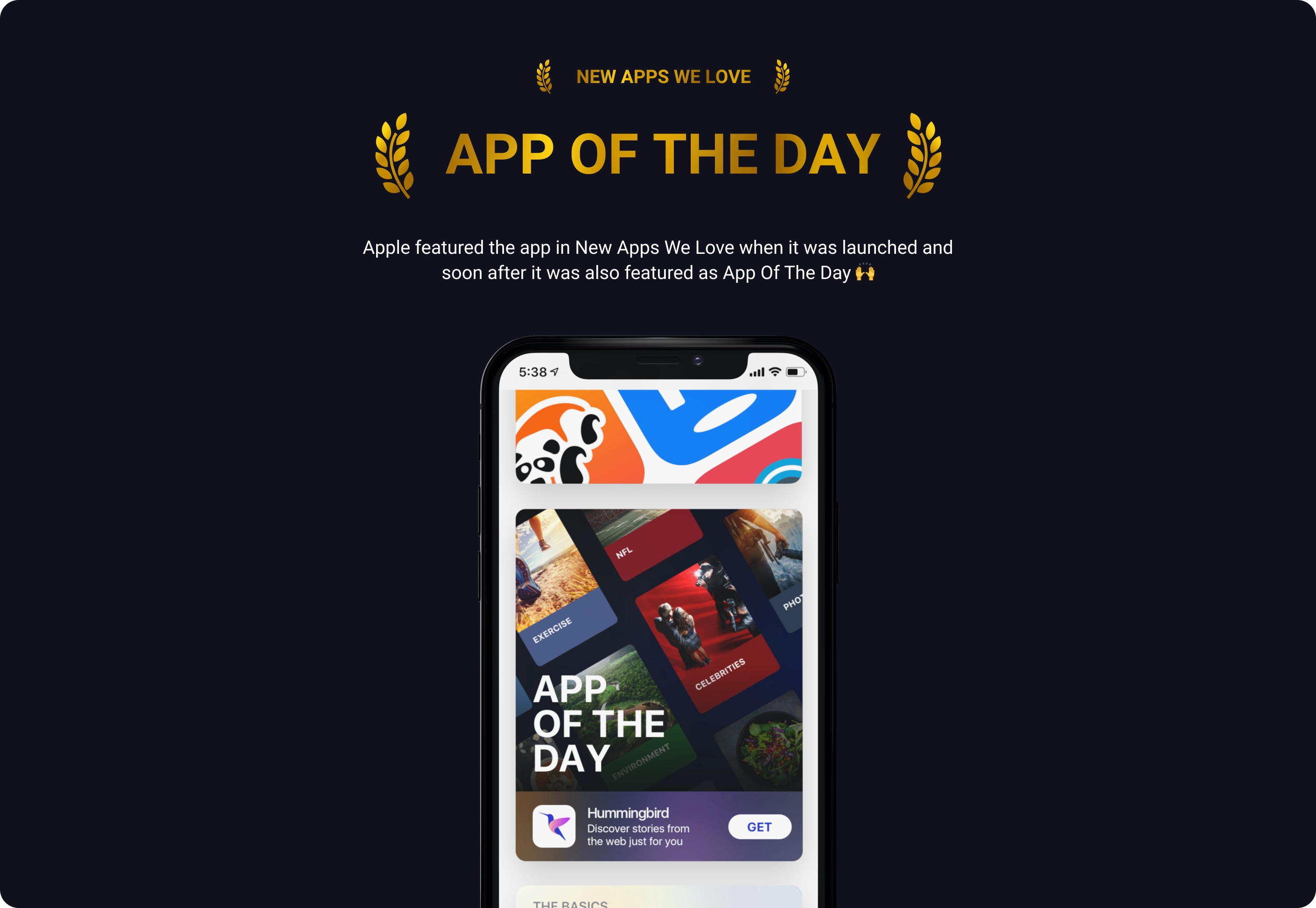 Hummingbird featured as App of the Day