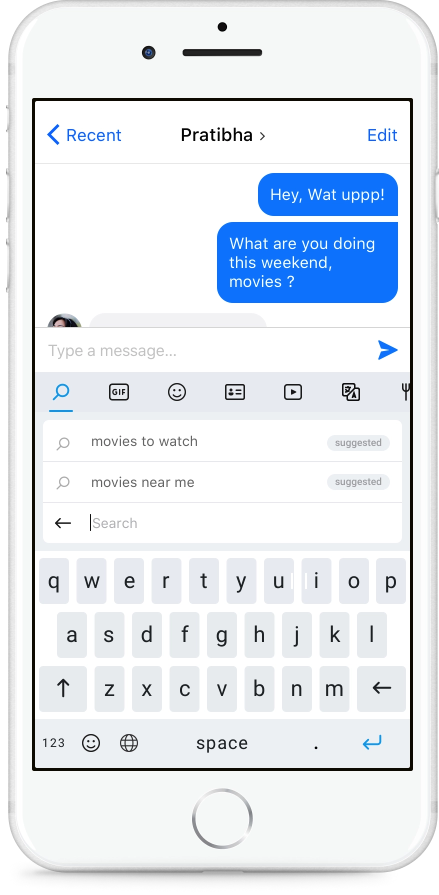 Zero input suggestions from the conversation