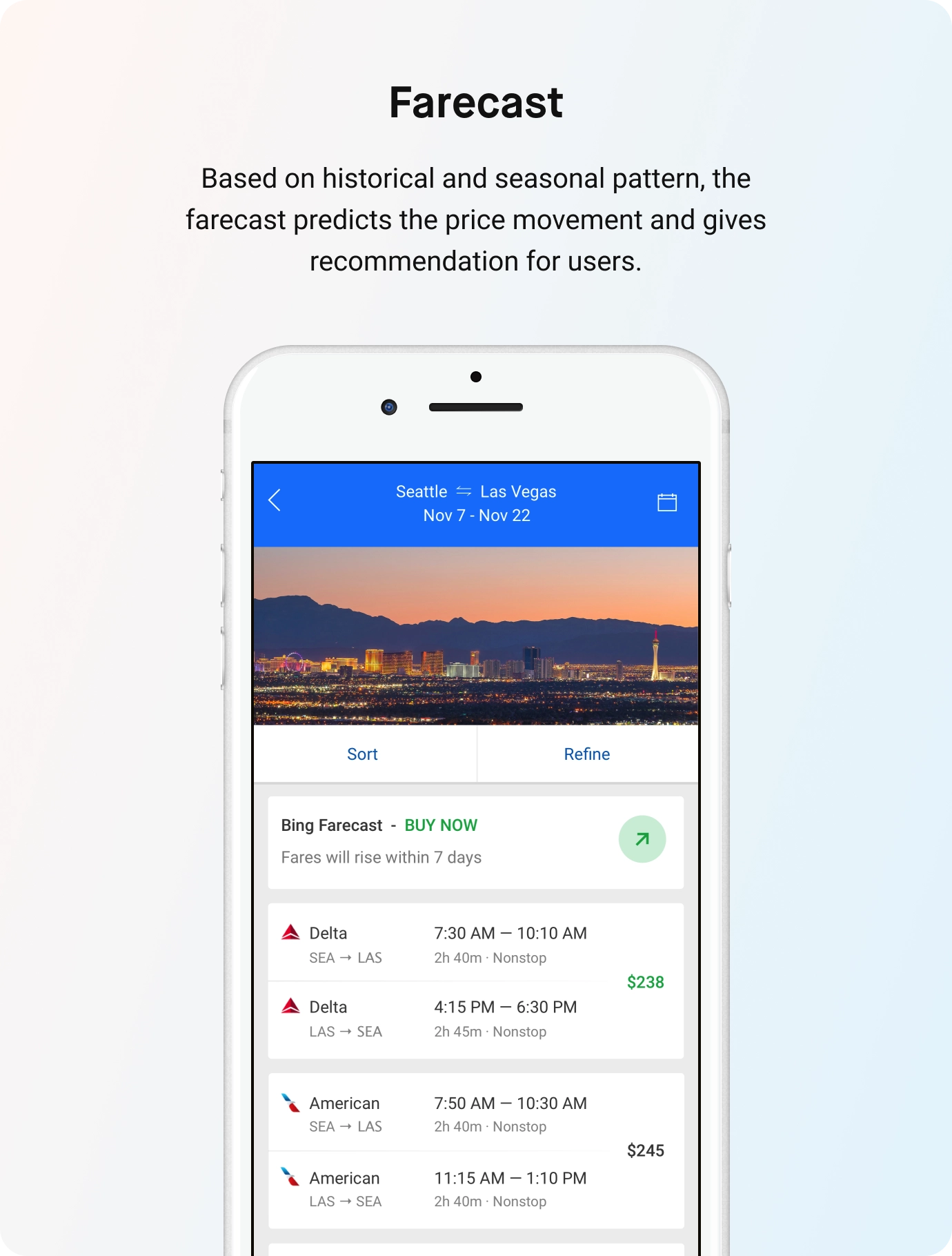 Flight booking mobile screen one