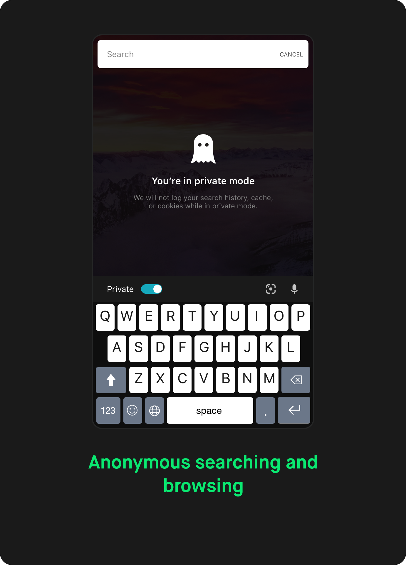 Private mode entry