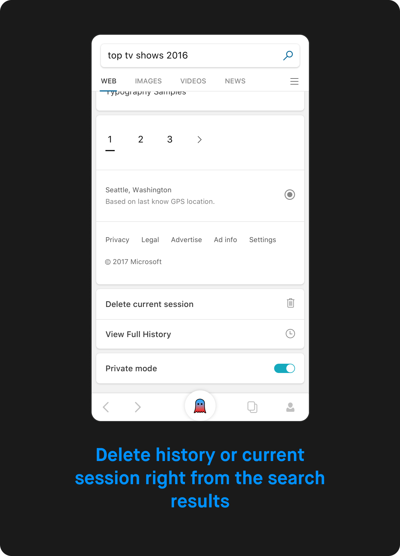 Private search results