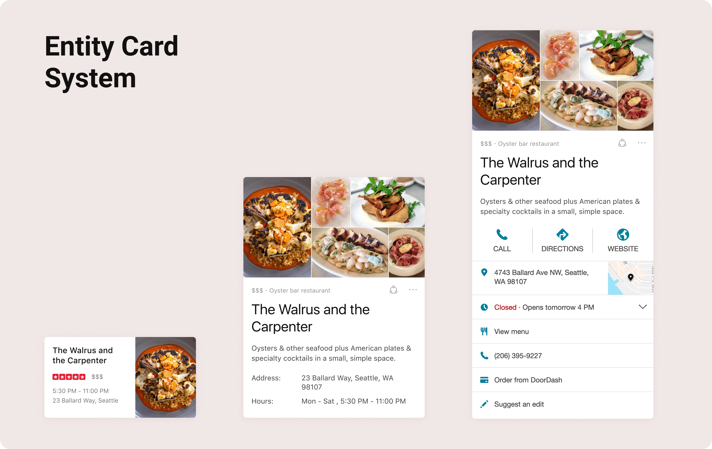 Entity carousel in context