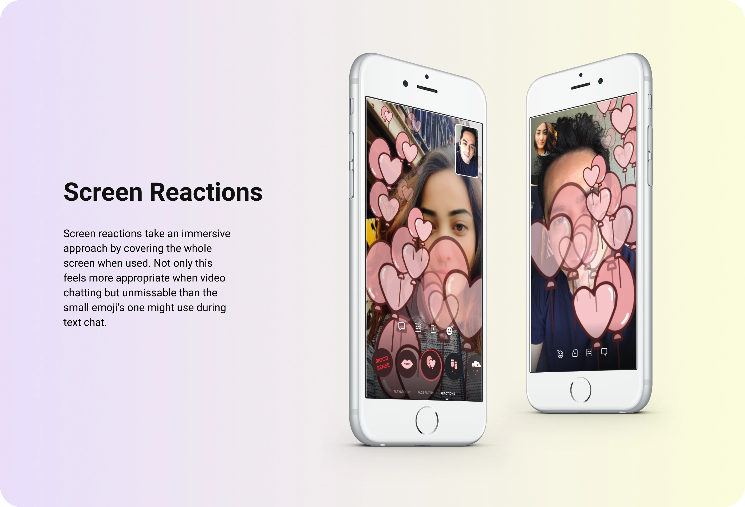 On-screen reactions during a call