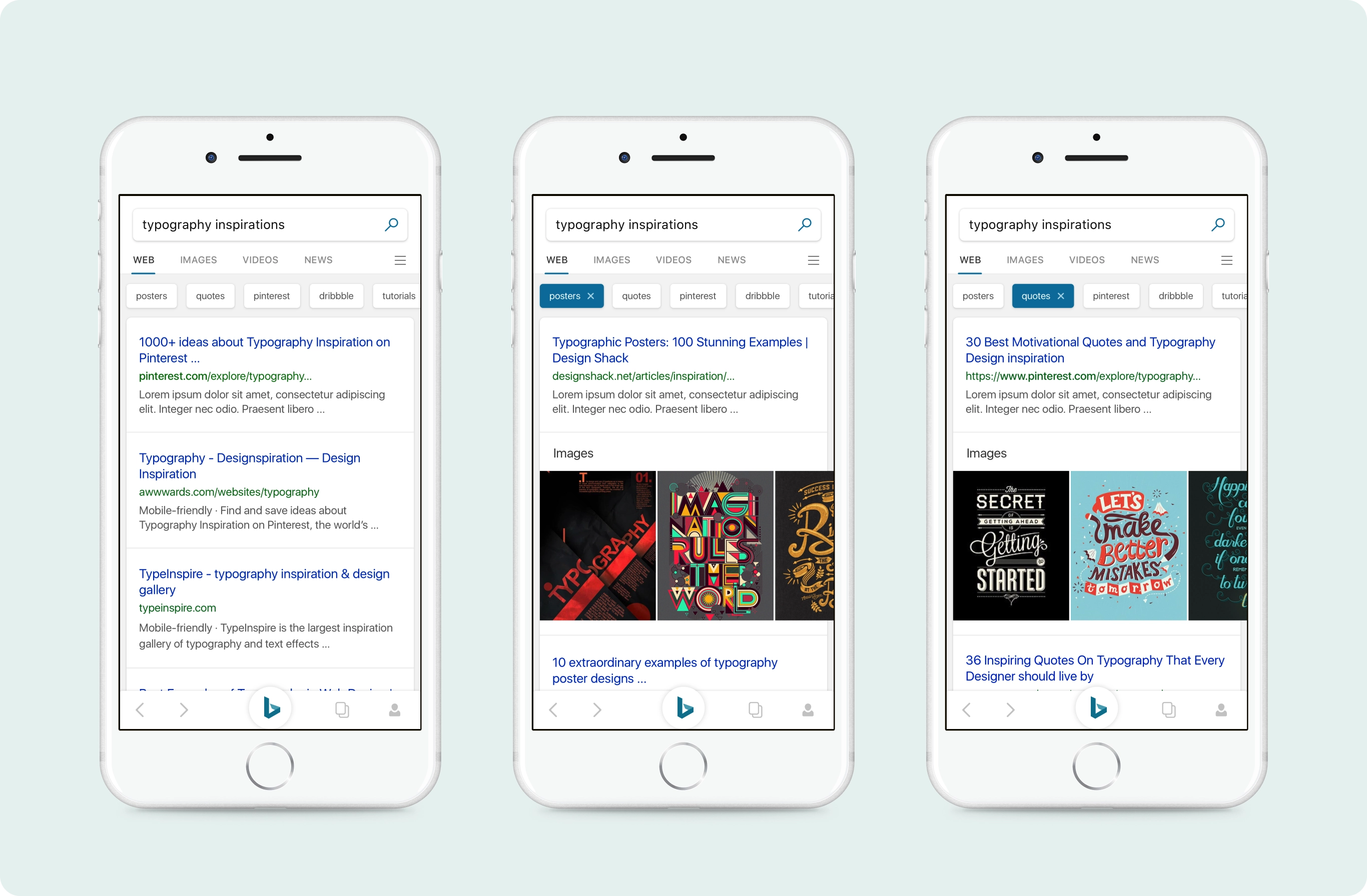 One tap query refinements